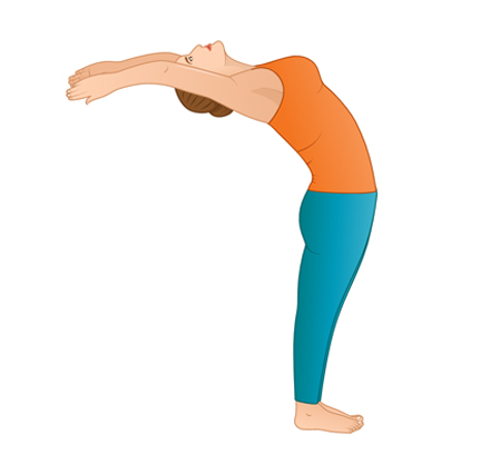 Woman Hasta Uttanasana Raised Arms Yoga Pose Front Side View Stock Photo -  Download Image Now - iStock