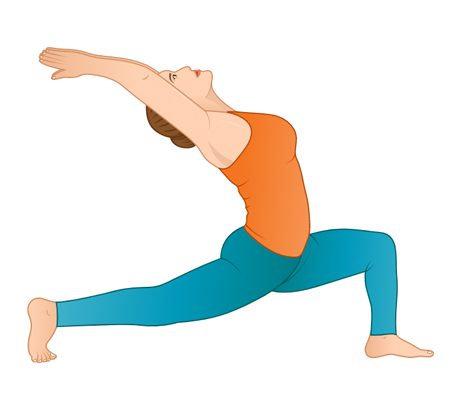 Warrior Posture pose 1 (Virabhadrasana 1) - Yoga by D